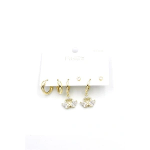 LitaeTrend Çoklu Kuğu Küpe - Altın