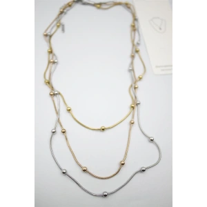 LitaeTrend Çoklu Zincir Toplu Çelik Kolye - ÇOK RENKLİ