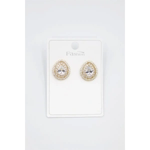 LitaeTrend Damla Taşlı Küpe - Altın