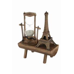 LitaeTrend Dekoratif Eyfel Kulesi ve Kum Saati Vintage Tarzı Masa Süsü Biblo