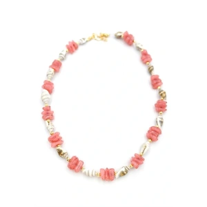 LitaeTrend Deniz Kabuğu Kolye - Nar Çiçeği