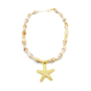 LitaeTrend Deniz Kabuklu Yıldız Kolye - Altın