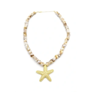 LitaeTrend Deniz Kabuklu Yıldız Kolye - Altın