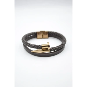 LitaeTrend Deri Çivi Bileklik - Rose