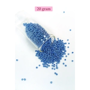 LitaeTrend Dökme Cam Kum Boncuk (11/0) 2 mm - 20 Gram -  Mavi - BNC009
