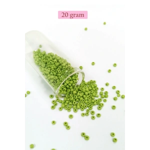 LitaeTrend Dökme Cam Kum Boncuk (8/0) 3 mm - 20 Gram - Ihlamur Yeşili - BNC164