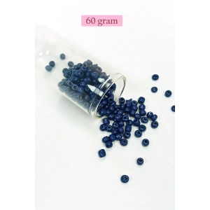 LitaeTrend Dökme Cam Kum Boncuk Büyük Boy (6/0) 4 mm - 60 Gram - Koyu Mavi - BNC114
