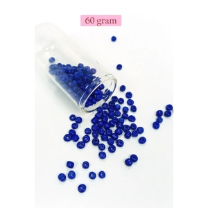 LitaeTrend Dökme Cam Kum Boncuk Büyük Boy (6/0) 4 mm - 60 Gram - Koyu Mavi - BNC139