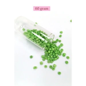 LitaeTrend Dökme Cam Kum Boncuk Büyük Boy (6/0) 4 mm - 60 Gram - Yeşil - BNC108