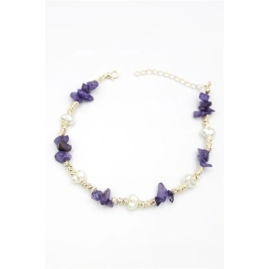 LitaeTrend Dorika Taş Halhal - Mor