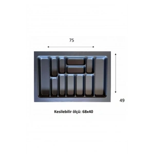 LitaeTrend Eko Modüler Kaşıklık 76x49 Cm Antrasit Royaleks-70096