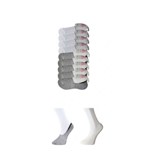 LitaeTrend Gri ve Beyaz Kadın Babet Çorap 9 çift