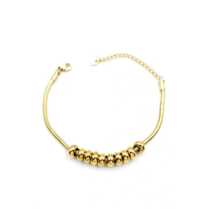 LitaeTrend Halkalı Yılan Zincir Bileklik - Altın