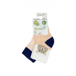 LitaeTrend Hello Teddy Bear 2li Kız Çorap  Somon