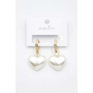 LitaeTrend İnci Kalp Küpe - Altın