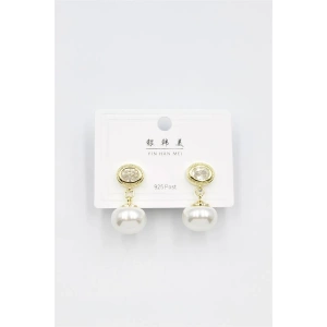 LitaeTrend İncili Taşlı Küpe - Altın