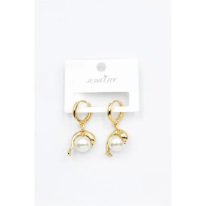 LitaeTrend İncili Yunus Küpe - Altın