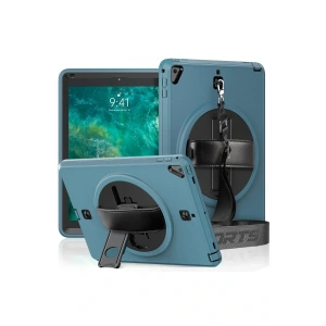 LitaeTrend iPad 5 Air 9.7 Kılıf Strap-C Otterbox Tablet Kapak - Mavi