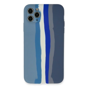 LitaeTrend iPhone 11 Pro Kılıf Ebruli Lansman Silikon - Mavi-Gri