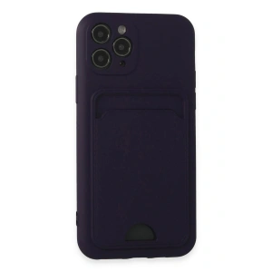 LitaeTrend iPhone 11 Pro Kılıf Kelvin Kartvizitli Silikon - Derin Mor
