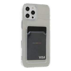 LitaeTrend iPhone 12 Pro Max Kılıf Kart Şeffaf Silikon - Şeffaf