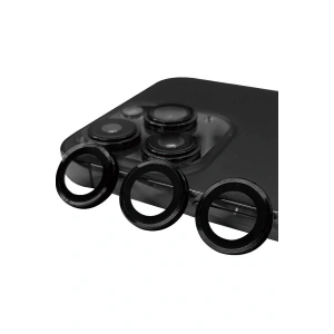 LitaeTrend iPhone 14 Pro Max Raze Metal Kamera Lens - Siyah