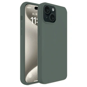 LitaeTrend iPhone 15 Kılıf First Silikon - Koyu Yeşil