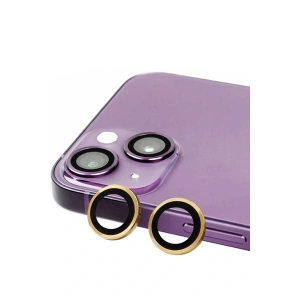 LitaeTrend iPhone 15 Plus Raze Metal Kamera Lens - Sarı