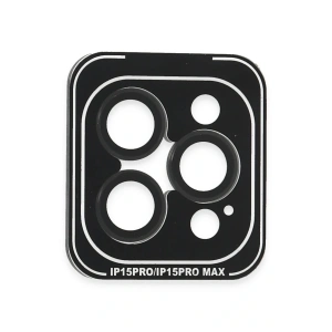 LitaeTrend iPhone 15 Pro Max PVD Metal Kamera Lens - Siyah