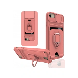 LitaeTrend iPhone 7 Kılıf Zuma Kartvizitli Yüzüklü Silikon - Pembe