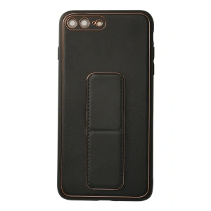 LitaeTrend iPhone 7 Plus Kılıf Coco Deri Standlı Kapak - Siyah