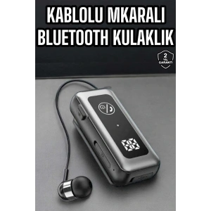 LitaeTrend Kablolu Bluetooth Kulaklık Kulak İçi Stereo Mikrofonlu Dijital Göstergeli