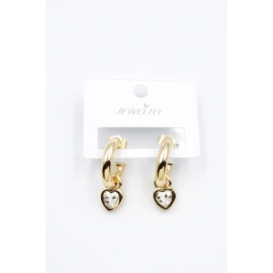 LitaeTrend Kalp Halka Küpe - Beyaz