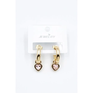 LitaeTrend Kalp Halka Küpe - Pembe