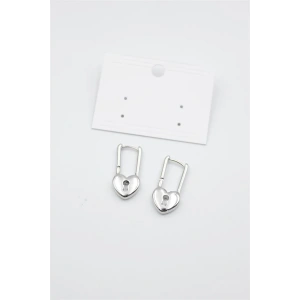 LitaeTrend Kalp Kilit Küpe - Gümüş