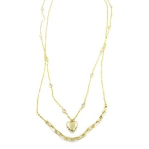 LitaeTrend Kalp Kolye - 90cm - Altın