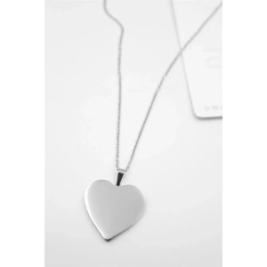LitaeTrend Kalp Plaka Kolye - Gümüş
