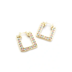 LitaeTrend Kare Nazar Küpe - Altın