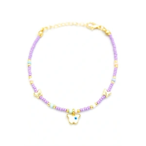 LitaeTrend Kelebek Boncuk Bileklik - Mor