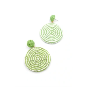 LitaeTrend Kumaş Sarmal Küpe - Yeşil