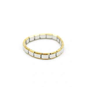 LitaeTrend Lastikli Çelik Bilezik - Gümüş