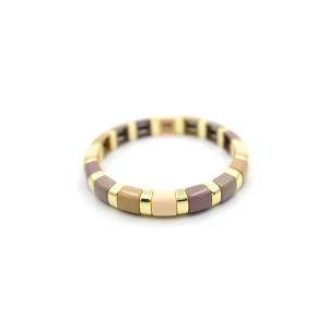 LitaeTrend Lastikli Porselen Bilezik - Kahverengi