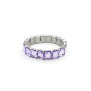 LitaeTrend Lastikli Taşlı Bilezik - Mor