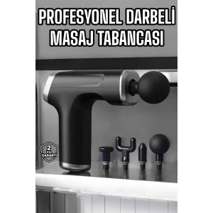 LitaeTrend Masaj Tabancası 4 Başlıklı Kas ve Vücut Ağrıları İçin Şarjlı Darbeli