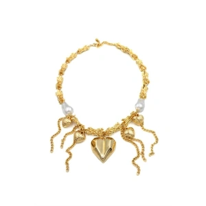 LitaeTrend Metal Kalp Kolye - Altın