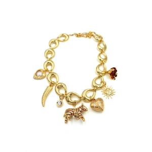 LitaeTrend Metal Zebra Kolye - Altın