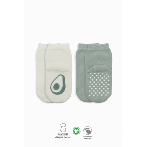 LitaeTrend Meyve Figürlü Kaymaz Soket Çorap 2li  Nil Ekru