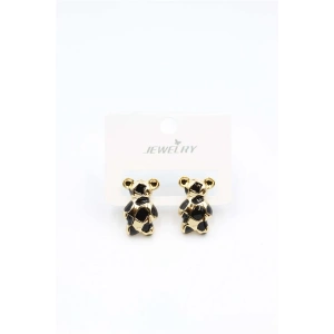 LitaeTrend Mineli Ayıcık Küpe - Siyah