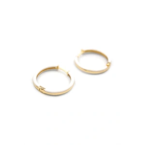 LitaeTrend Mineli Halka Küpe - Beyaz