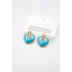 LitaeTrend Mineli Kalp Küpe - Turkuaz